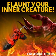 Creature Cocks Fire Demon Keychain - Fantasy Accessory