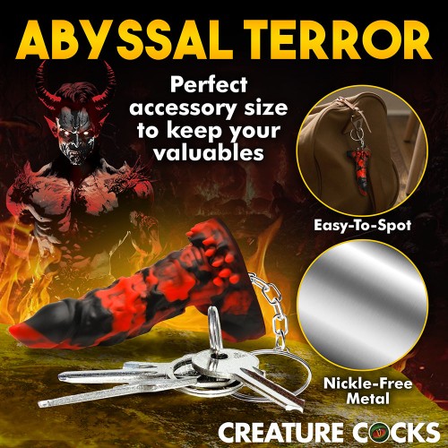 Creature Cocks Fire Demon Keychain - Fantasy Accessory