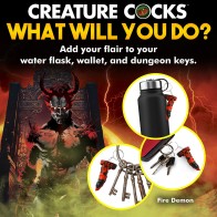 Creature Cocks Fire Demon Keychain - Fantasy Accessory