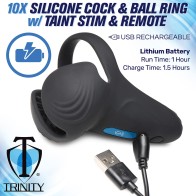 Trinity Men 10X Silicone Cock & Ball Ring with Remote