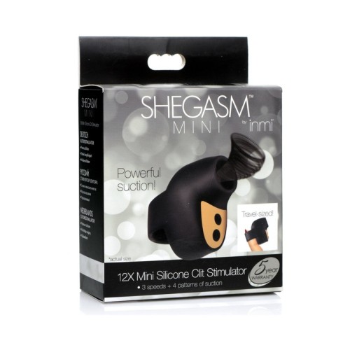 Shegasm Mini 12X Silicone Clit Stimulator Black - Portable Pleasure