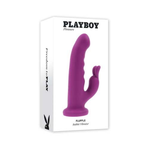 Estimulador Dual Vibrador Recargable Playboy Fluffle de Silicona Púrpura