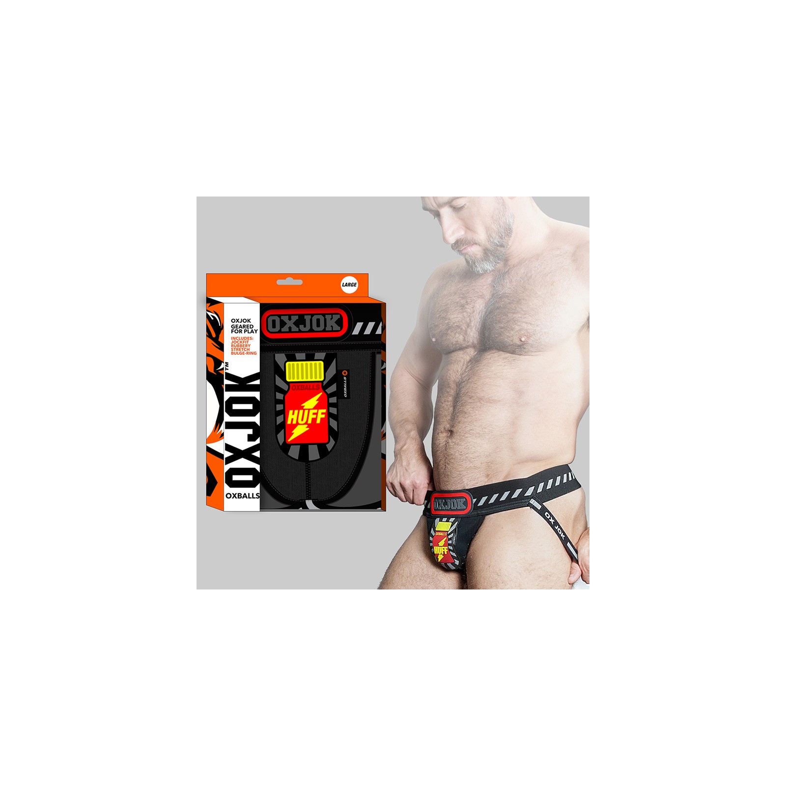 Oxballs Oxjok Popperjock 3D Jock de Goma Negra/Roja