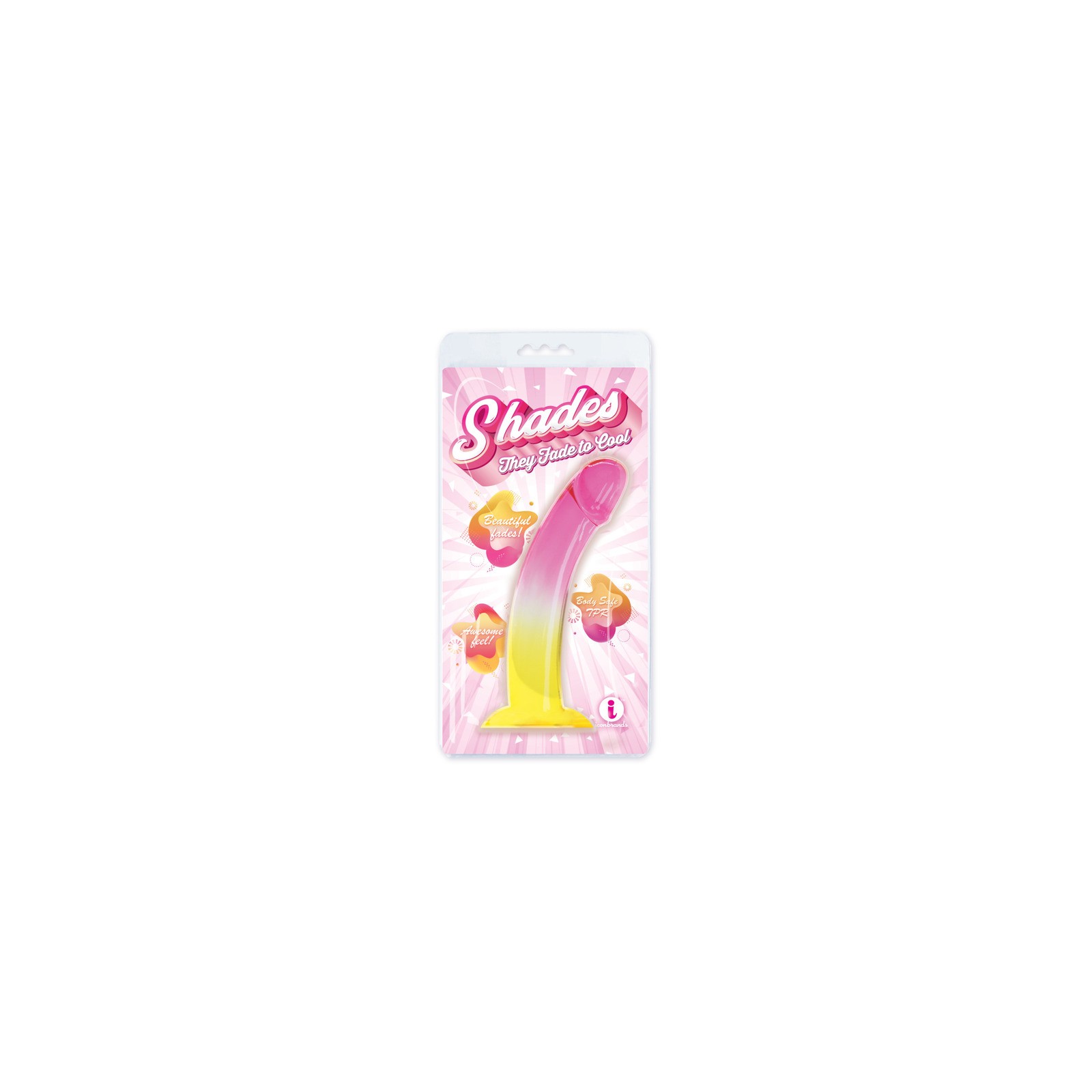 Dildo Shades Smoothie de 8.25 Pulgadas en Rosa/Amarillo