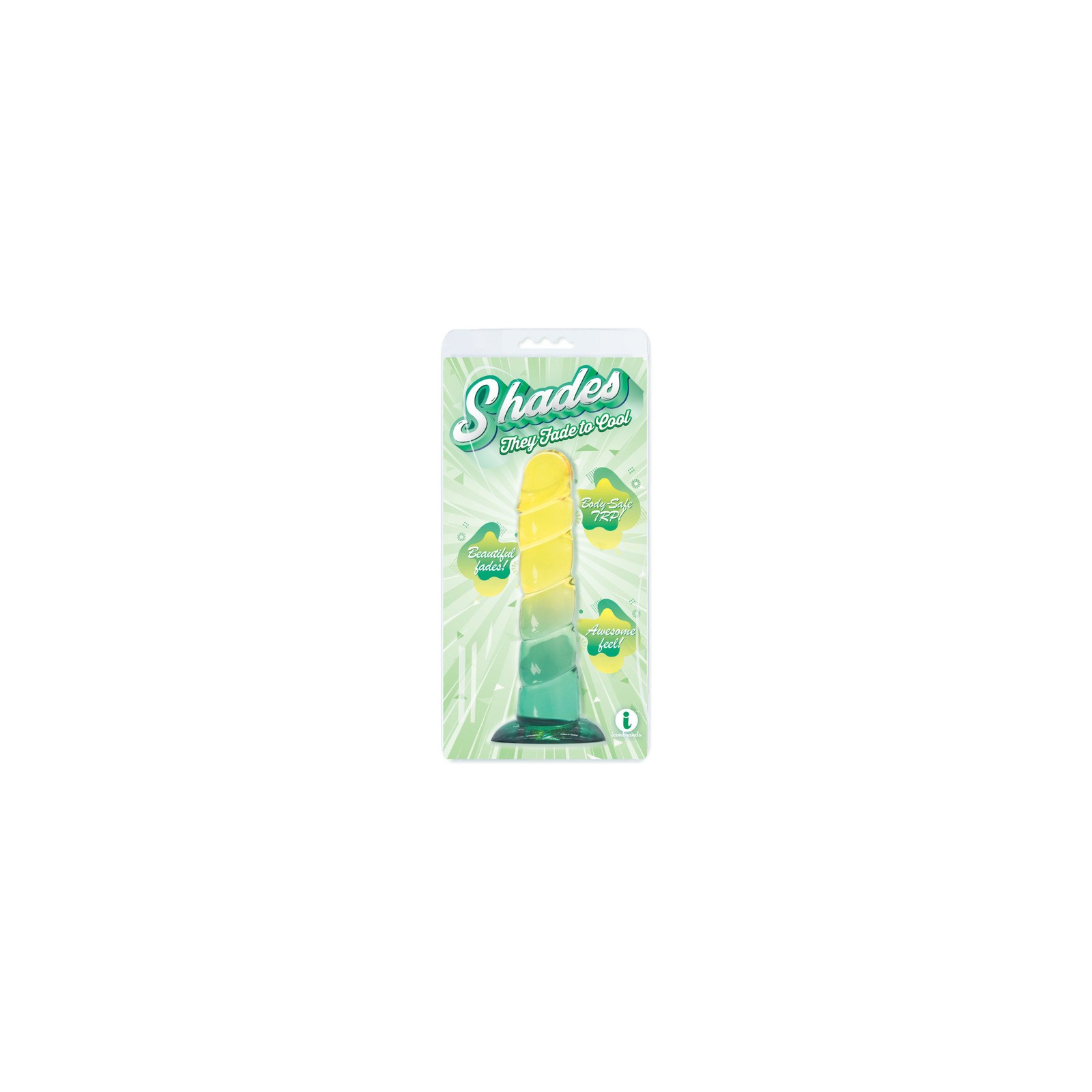 Dildo Shades Swirl de 7.5 in. Amarillo/Menta