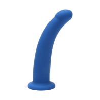 Dildo Curvado de Silicona Me You Us 6 in. Azul