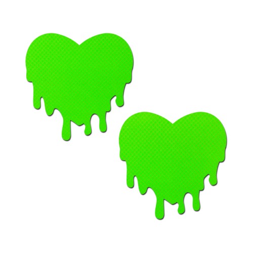 Pastease Corazones Melty Neon Verdes para los Pezones