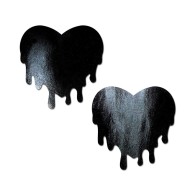 Faux Latex Melty Heart Nipple Pasties