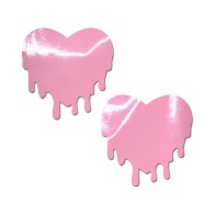 Faux Latex Melty Heart Nipple Pasties