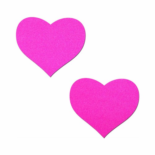 Pastease Neon Pink Heart Nipple Pasties for Fun Teasing