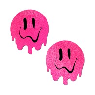 Pastease Neon Pink Melted Smiling Face Nipple Covers