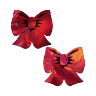 Pastease Bow Red Holographic Breast Covers