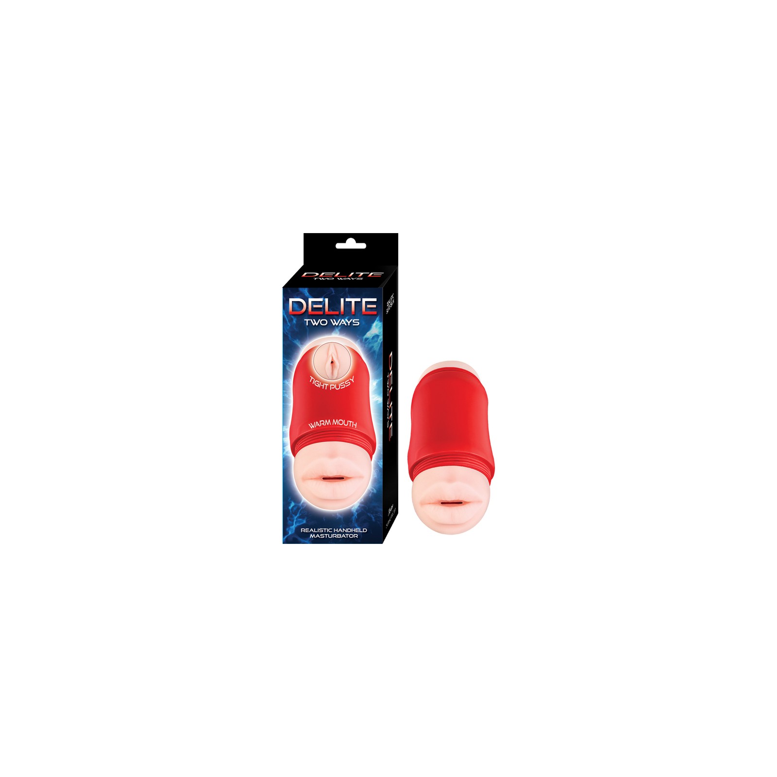 Delite Two Ways Mouth & Vagina Stroker Beige