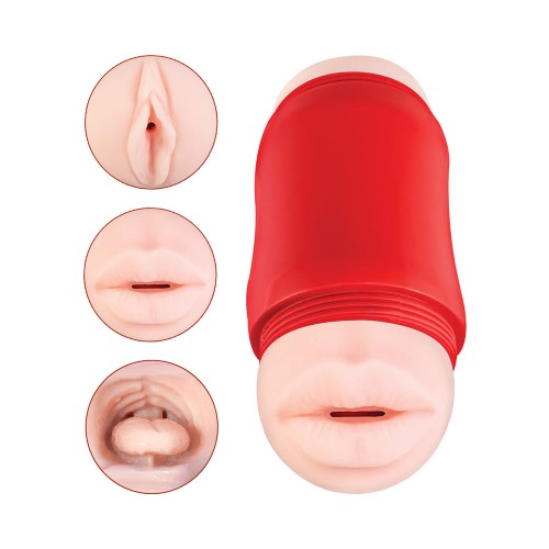 Delite Two Ways Mouth & Vagina Stroker Beige