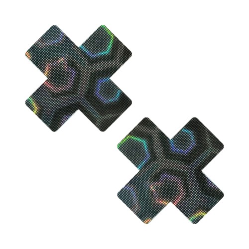 Neva Nude Pasties X Holográficos 3D Trippy Nuclear Negro