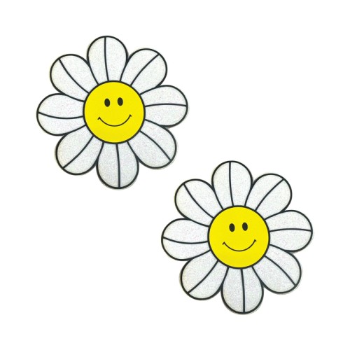 Glitter Groove Daisy Smiley Nipple Pasties for Festivals