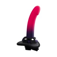 Dildo de Silicona VeDO Duo con Arnés Rosa/Púrpura