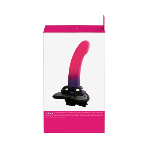 Dildo de Silicona VeDO Duo con Arnés Rosa/Púrpura