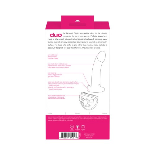 Dildo de Silicona VeDO Duo con Arnés Rosa/Púrpura