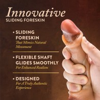 Renaissance DaVinci Sliding Foreskin Dildo - Tan