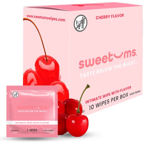 Sweetums Cherry Intimate Wipes 10-Pack