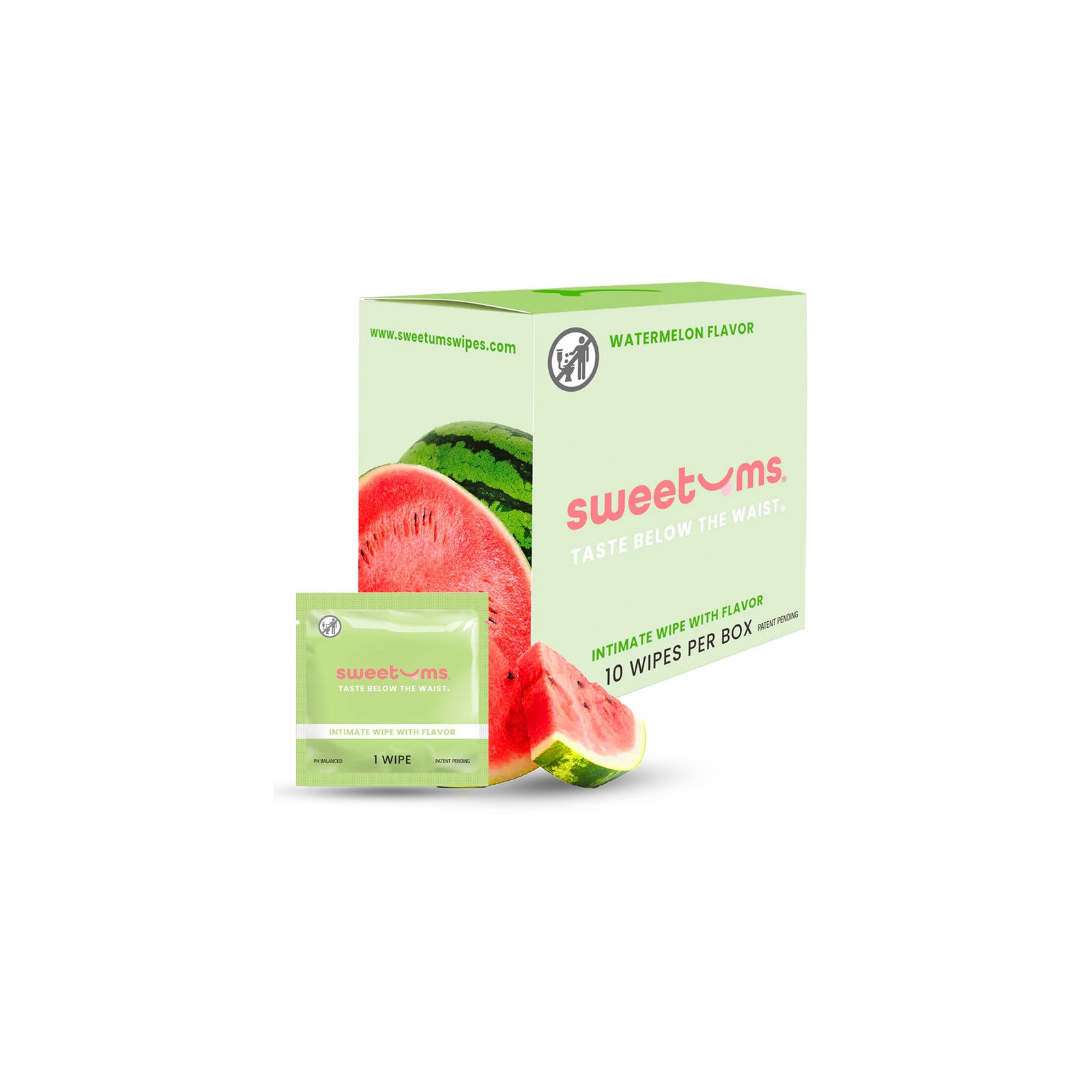 Sweetums Watermelon Intimate Wipes - Fresh and Fun