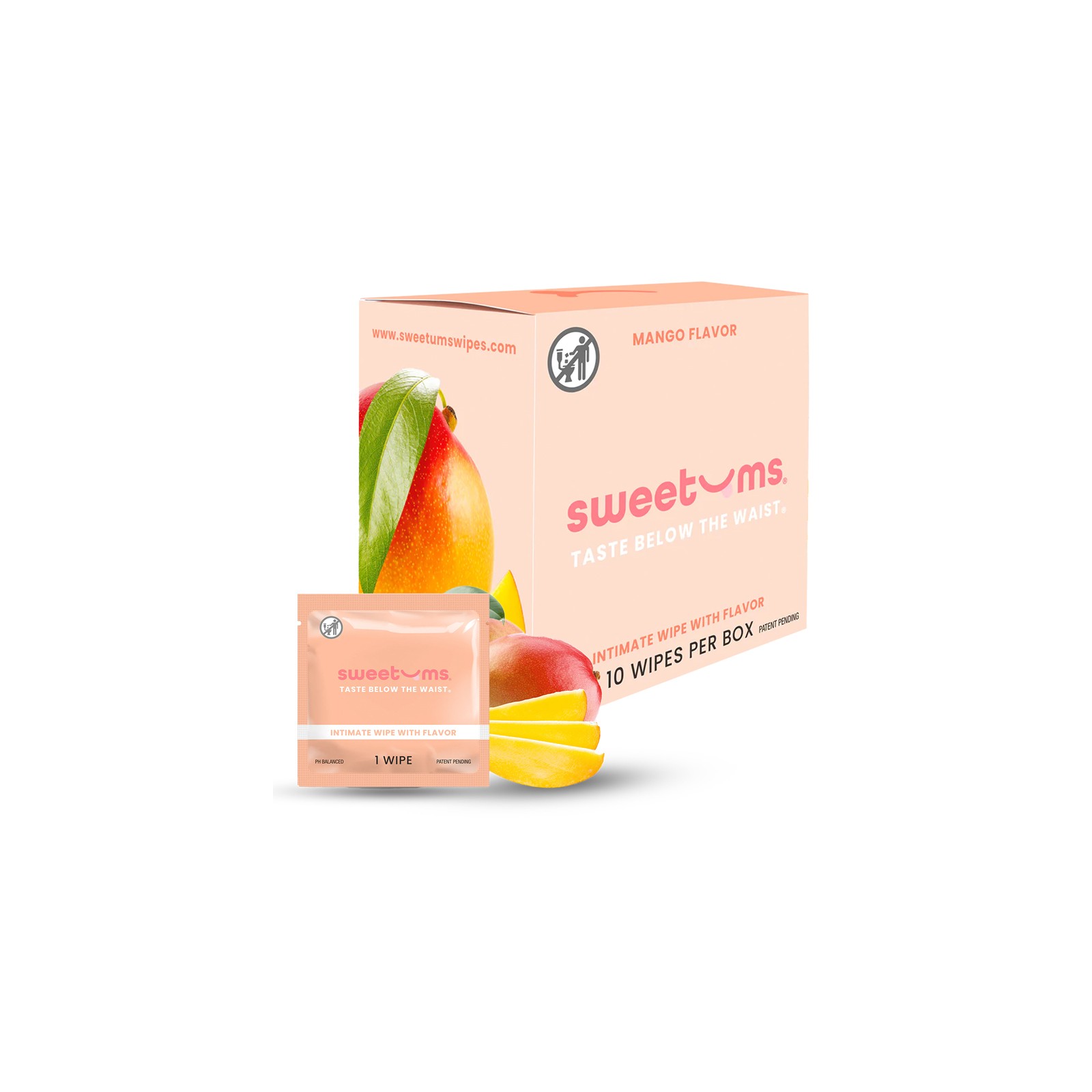 Toallitas Íntimas Sweetums Sabor Mango 10-Pack