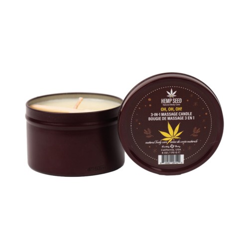 Earthly Body Hemp Seed Holiday Candle - 3-in-1 Moisturizing