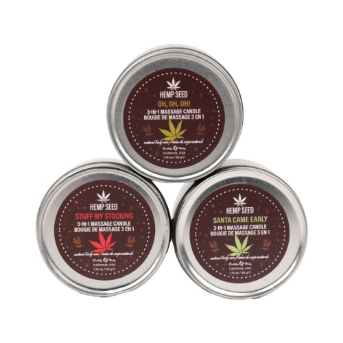 Earthly Body Hemp Seed Holiday 2024 Candle Trio - Sensual Experience