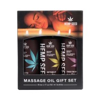 Earthly Body Hemp Seed Massage Oil Trio - Valentine 2025 Gift Set