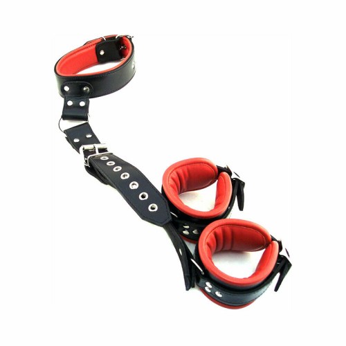 Rouge Leather Neck to Wrist Restraint