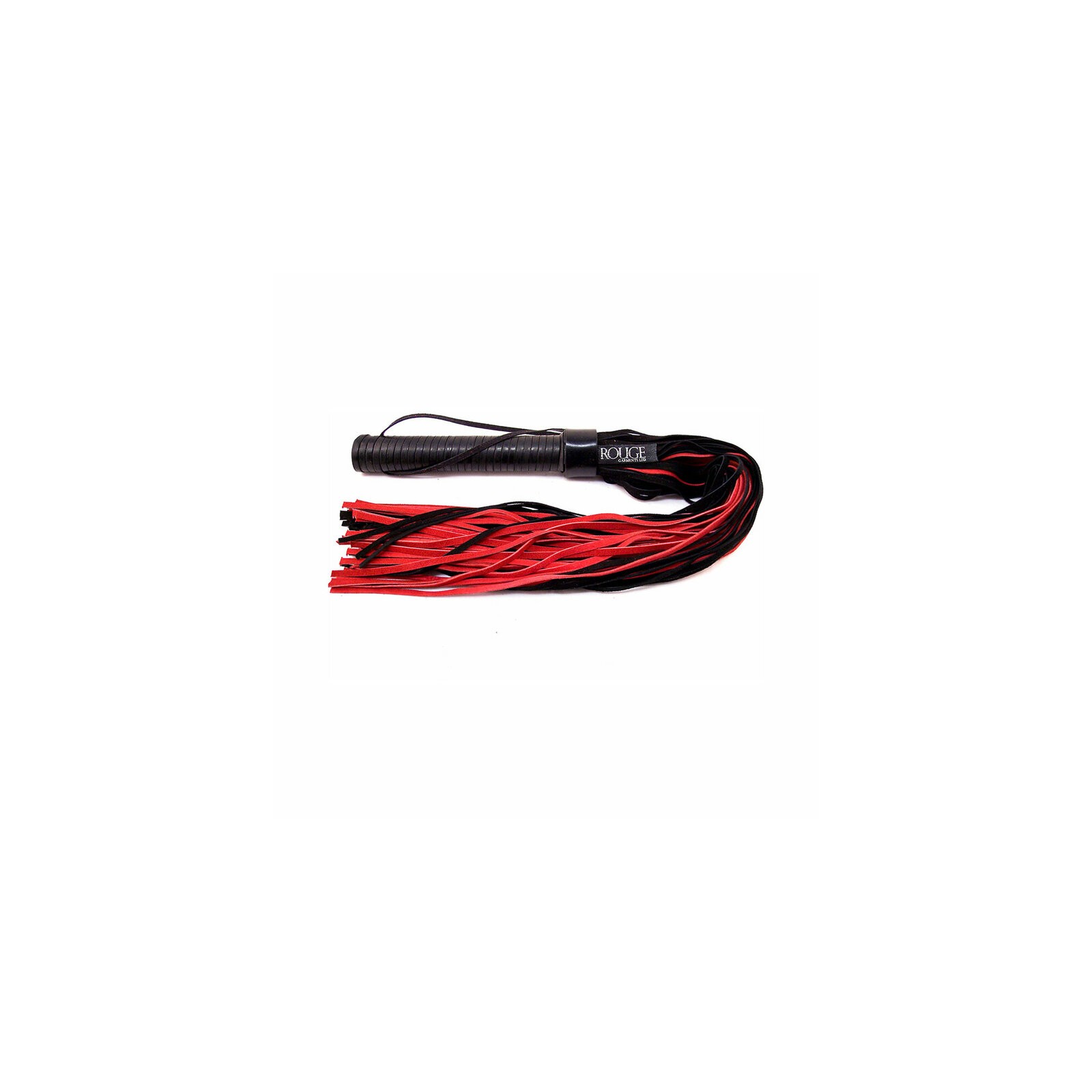 Rouge Suede Flogger with Leather Handle for Sensual Play