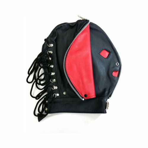 Rouge Leather Fly Trap Mask Black/Red