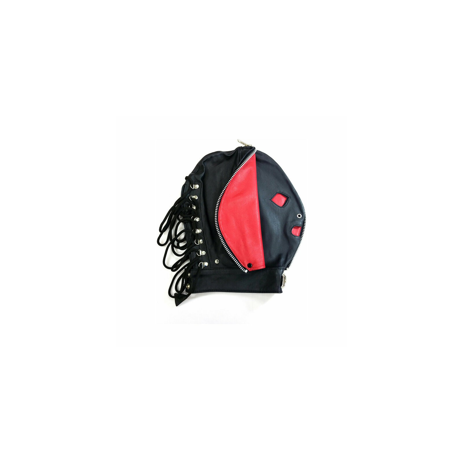 Rouge Leather Fly Trap Mask Black/Red