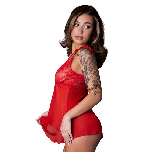 Magic Silk Sugar High Babydoll y Tanga Rojo S/M