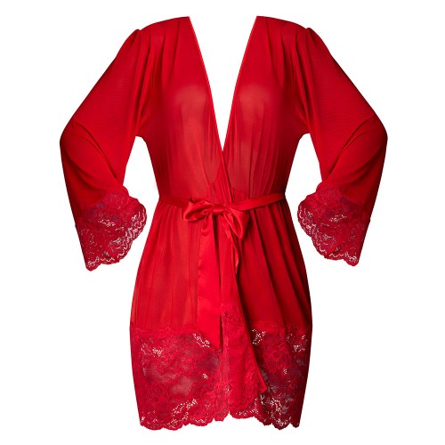 Magic Silk Red 3/4 Sleeve Robe for Ladies