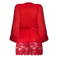 Magic Silk Red 3/4 Sleeve Robe for Ladies