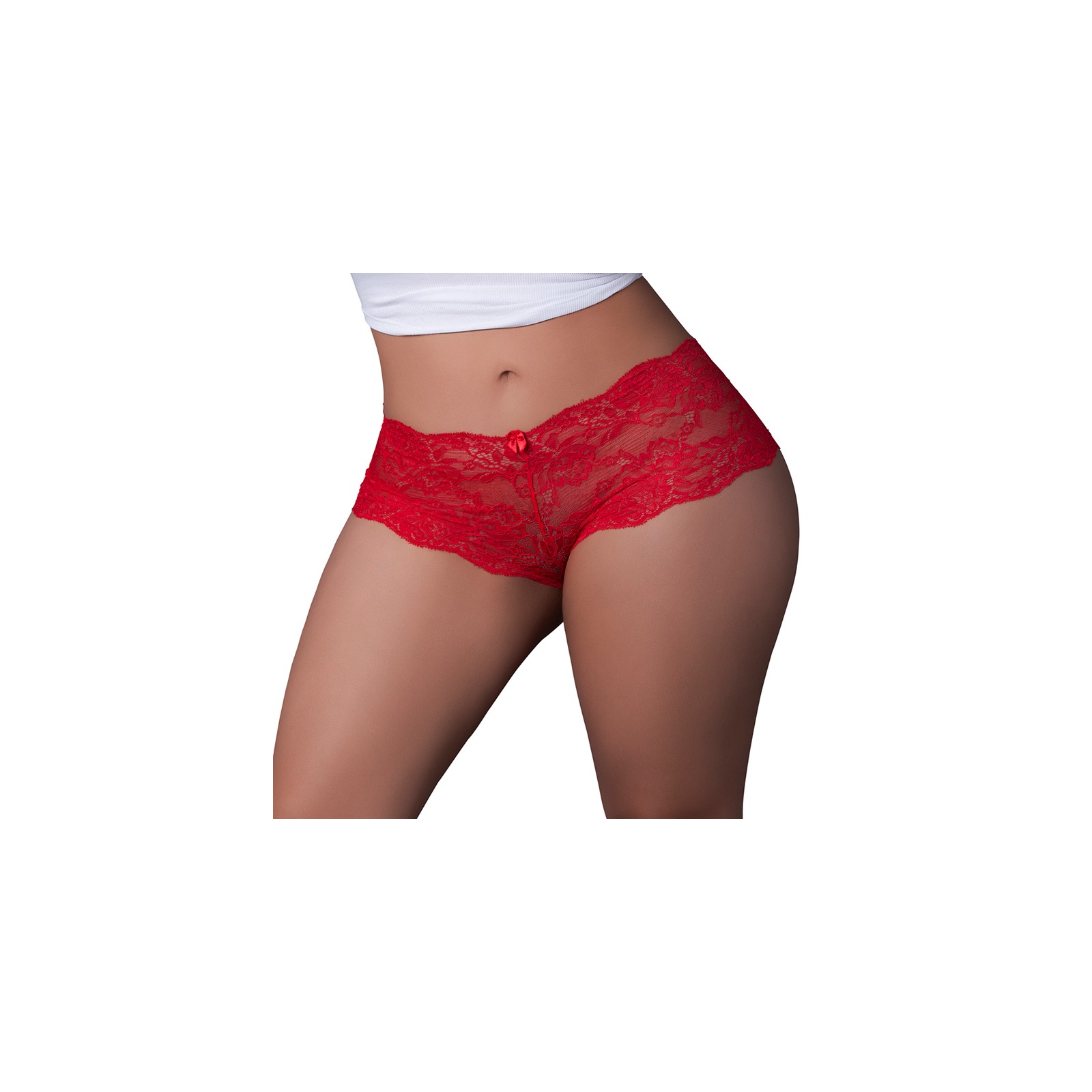 Shorts de Encaje Sugar High Magic Silk Rojo Talla Reina