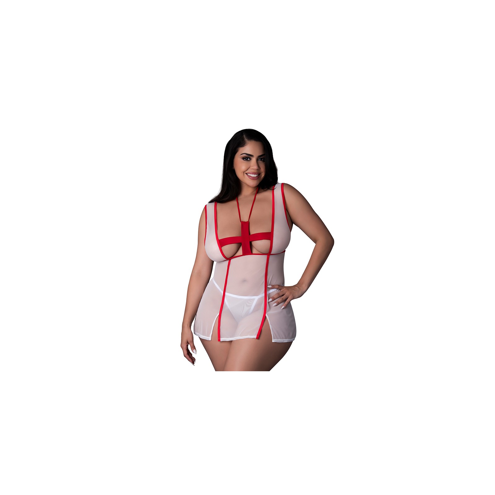 Disfraz de Enfermera Tender Care Magic Silk Blanco Talla Reina