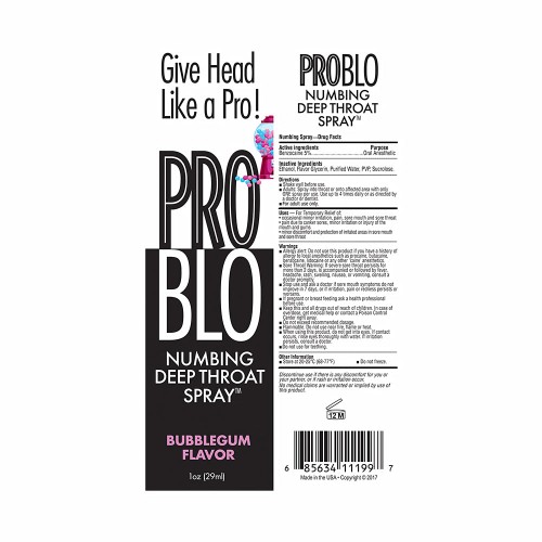 Pro Blo Numbing Deep Throat Spray for Enhanced Oral Pleasure