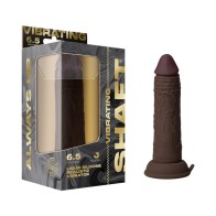 Shaft Vibrating Model J Dual Density Silicone Dildo Mahogany