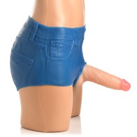 Strap U Booty Shorts with Silicone Dildo 6 in. Small