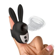 Shegasm Sucky Bunny Clit Stimulator Black - Adorable Pleasure