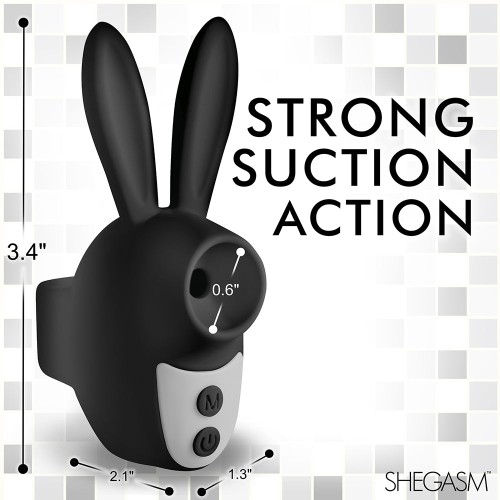 Shegasm Sucky Bunny Clit Stimulator Black - Adorable Pleasure