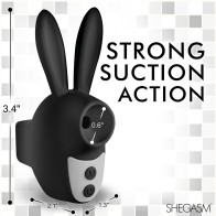 Shegasm Sucky Bunny Clit Stimulator Black - Adorable Pleasure