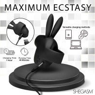 Shegasm Sucky Bunny Clit Stimulator Black - Adorable Pleasure