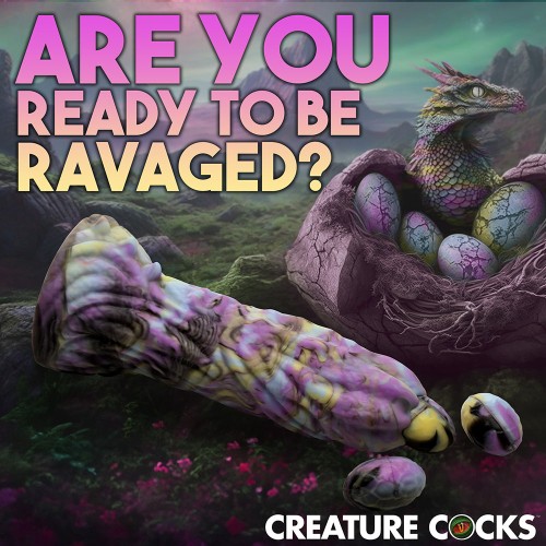 Creature Cocks Dragon Spawn Silicone Dildo with Eggs