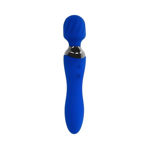 Vibrador de Varita Doble Selopa Blue Belle Recargable - Silicona