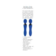 Selopa Blue Belle Dual-Ended Wand Vibrator Rechargeable - Silicone