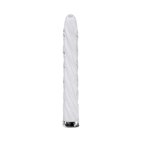 Playboy In A Twist Rechargeable Glass Vibrator for Ultimate Pleasure